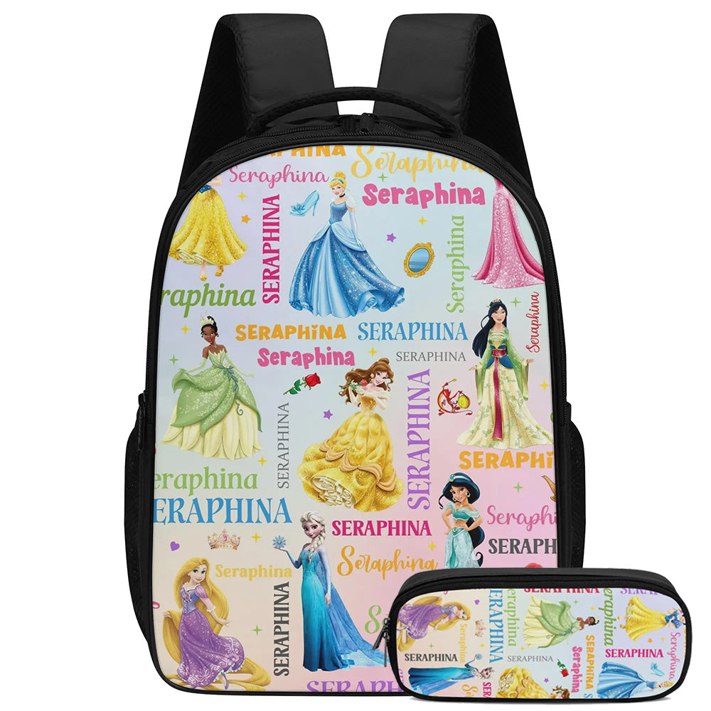 Personalized Princess Collection Name Backpack - Back to School