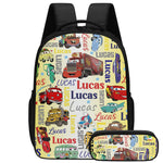 Personalized Cartoon Cars Name Backpack - Back to School