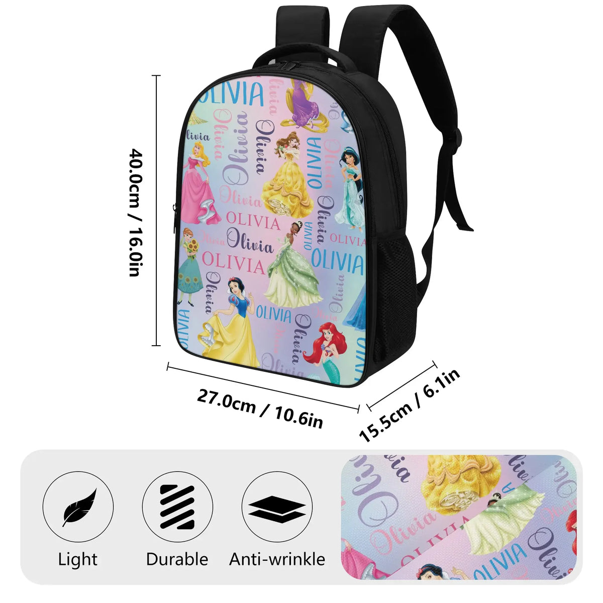 Personalized Princess Named Backpack Gift - Back to School