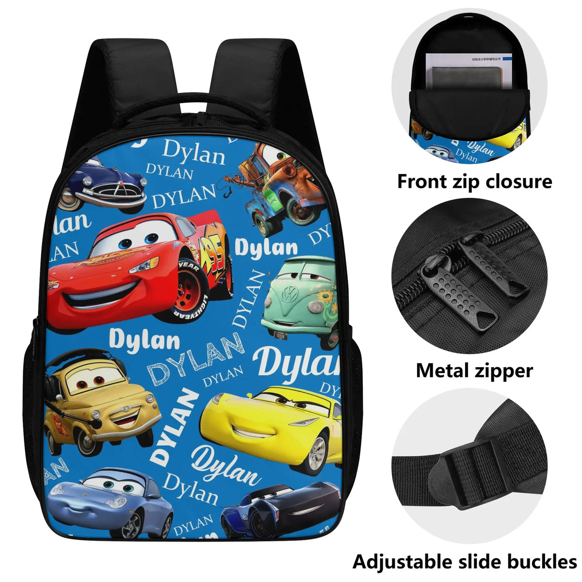 Personalized Cartoon Car Name Backpack - Back to School