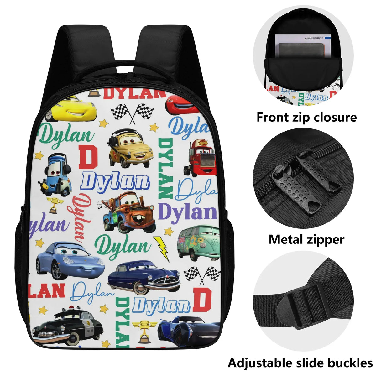 Personalized Car Boy Name Backpack - Back to School