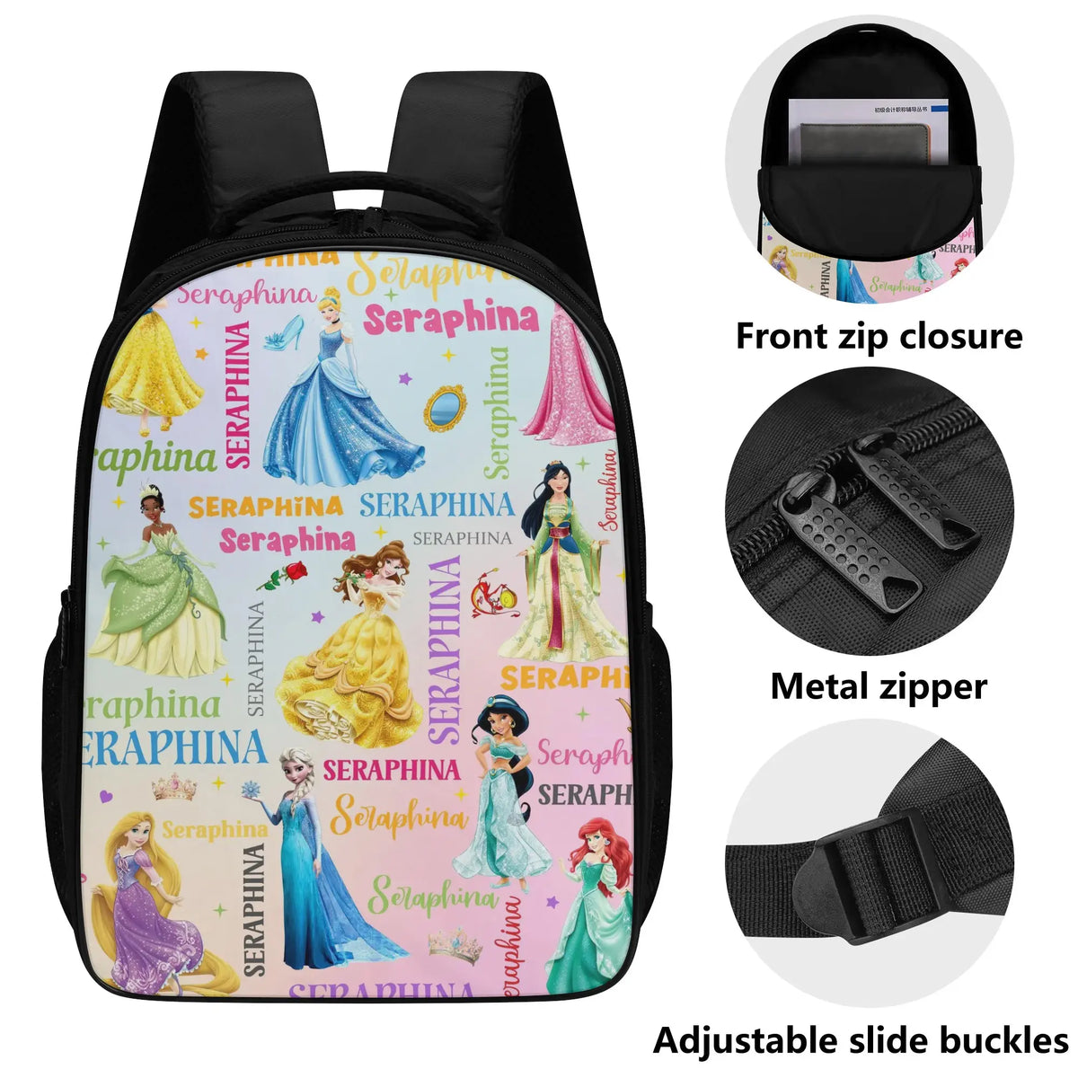 Personalized Princess Collection Name Backpack - Back to School