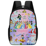 Personalized Watercolor Cartoon Princess Name Backpack - Back to School