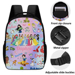 Personalized Watercolor Cartoon Princess Name Backpack - Back to School