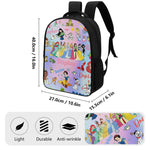 Personalized Watercolor Cartoon Princess Name Backpack - Back to School
