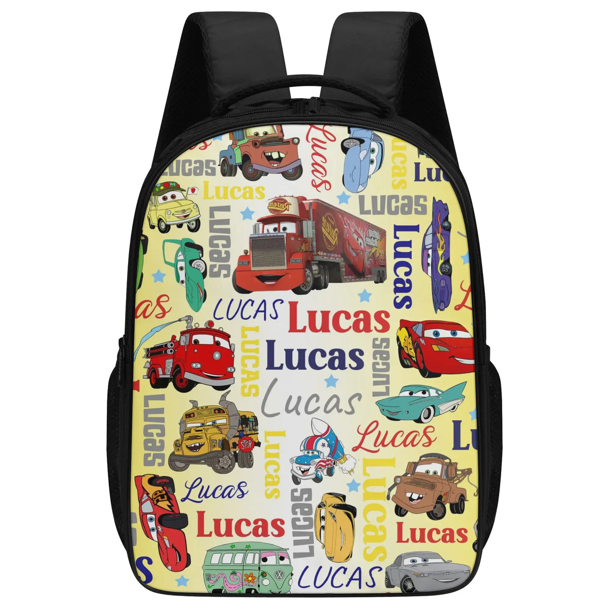 Personalized Cartoon Cars Name Backpack - Back to School