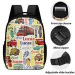 Personalized Cartoon Cars Name Backpack - Back to School