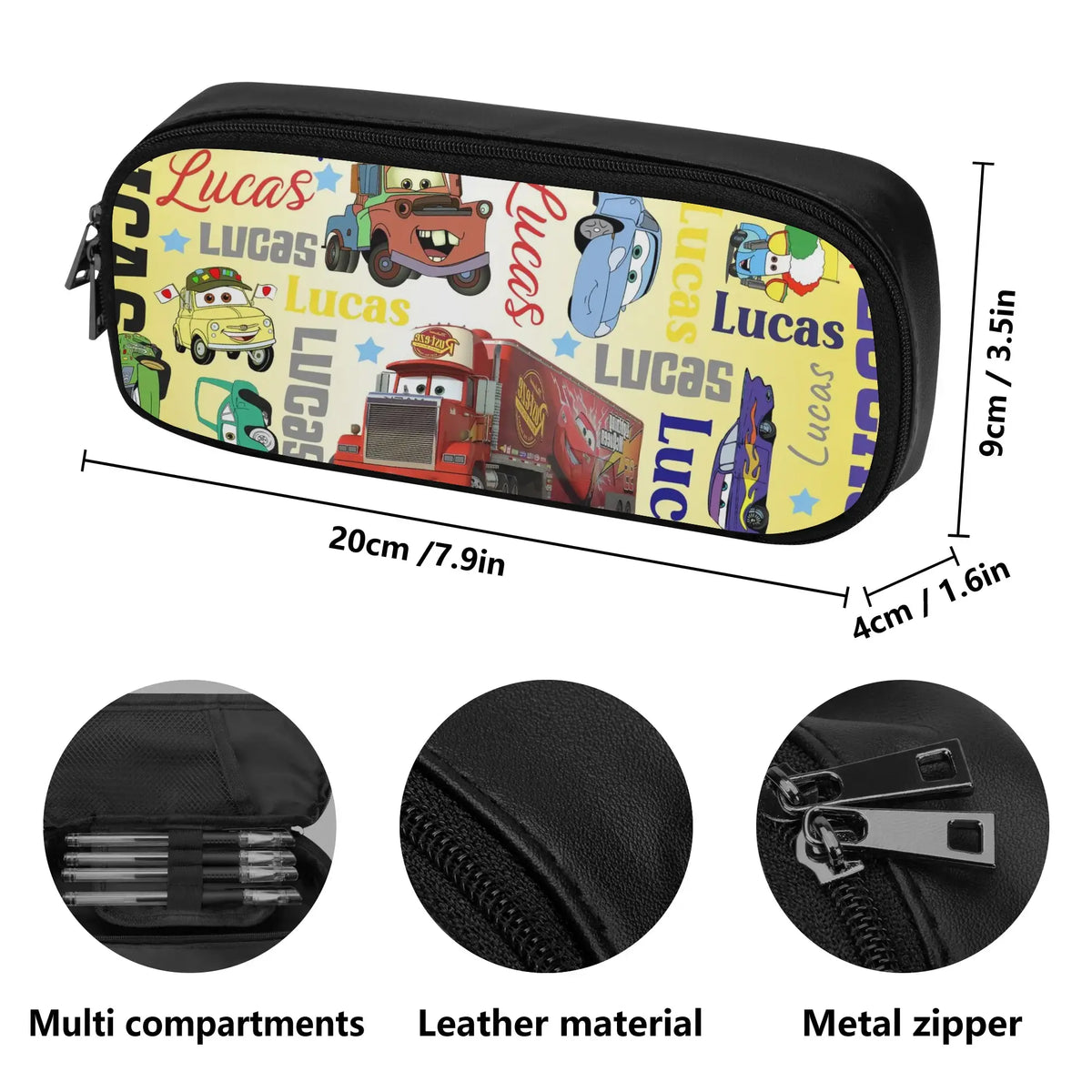 Personalized Cartoon Cars Name Backpack - Back to School