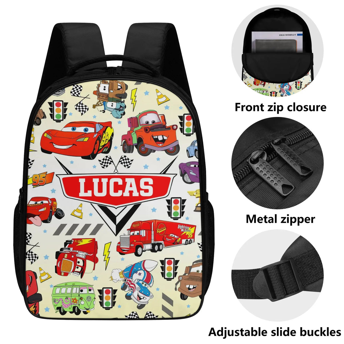 Personalized Cartoon Cute Car Name Backpack - Back to school