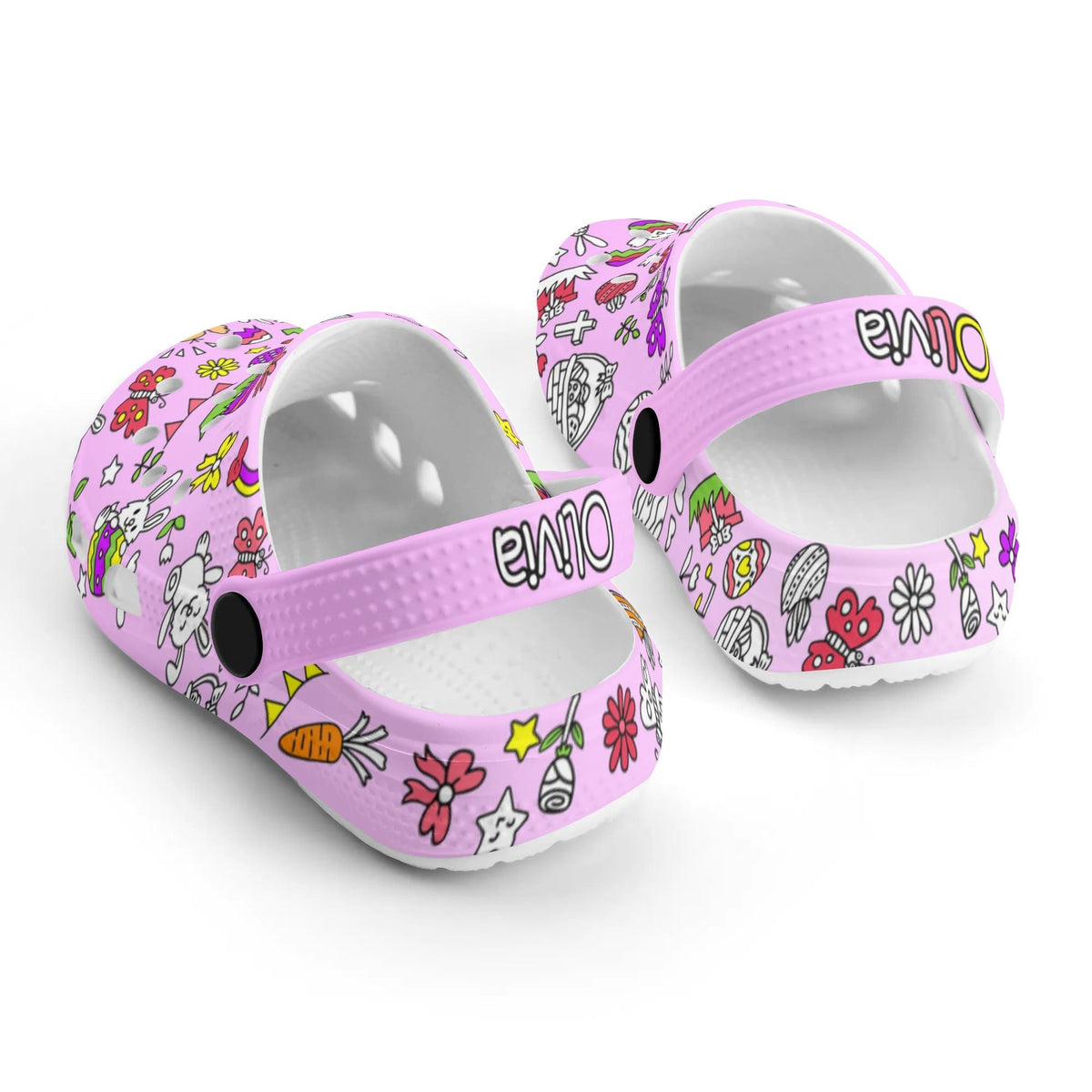 Custom Name Doodle Birthday Party Kid's Slippers/Sandals