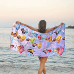 Personalized Beach Towel with Cute Cartoon Name