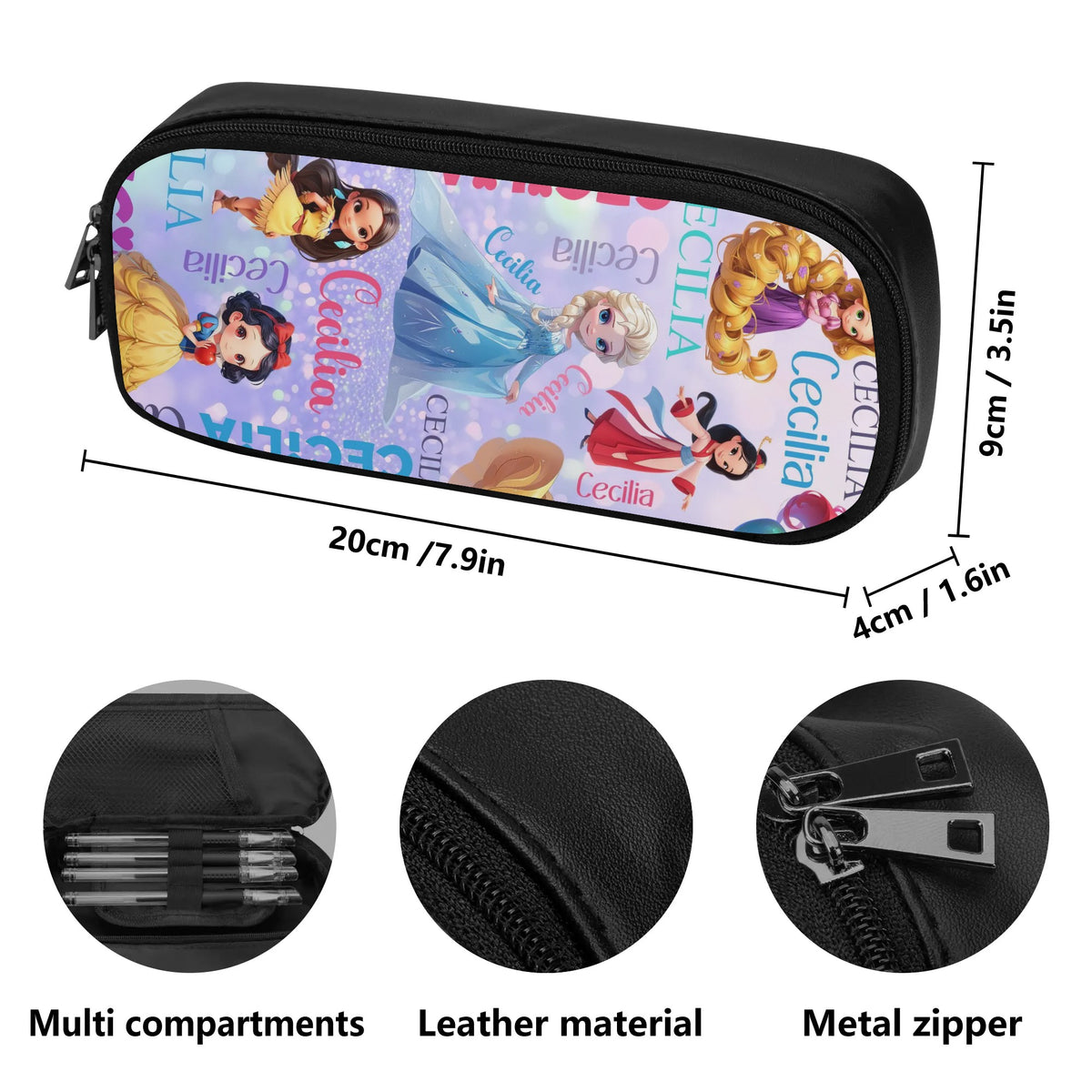 Personalized Customized Cute Cartoon Princess Name Backpack - Back to School