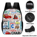 Personalized Custom Cars Name Backpack - Back to School
