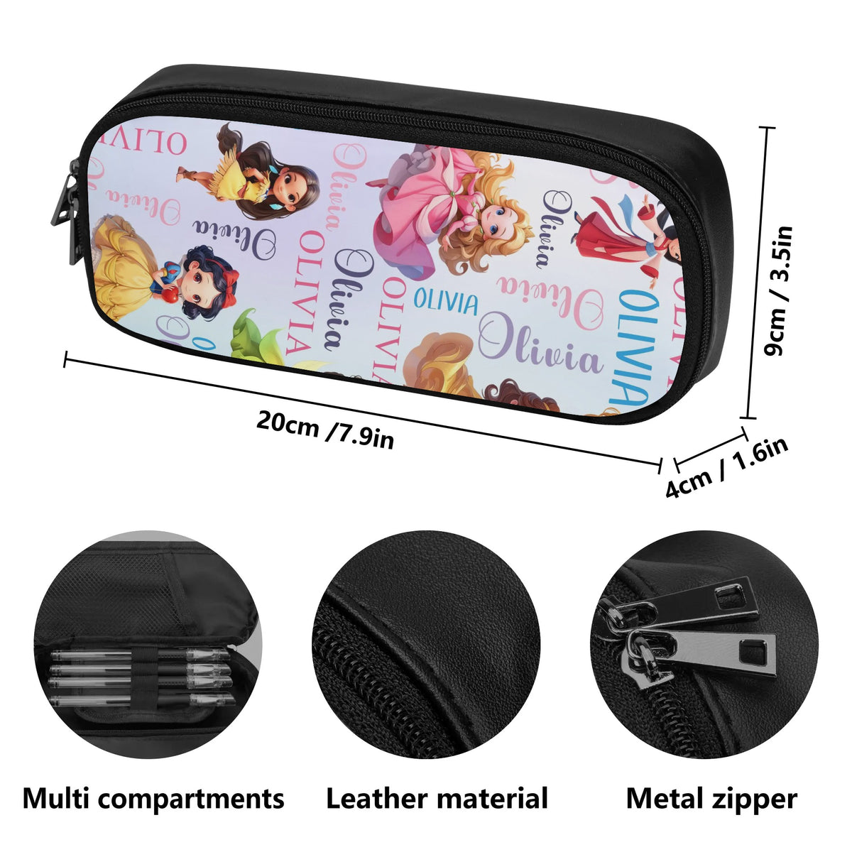 Personalized Cute Cartoon Princess Name Backpack - Back to School