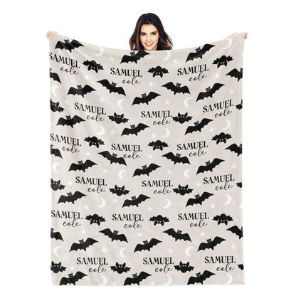 Personalized Cartoon Bats Name Blankets - Gift for Kids