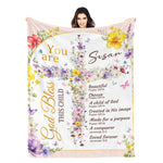 Personalized Custom Newborn Christening Name Blanket - Gift for Kids