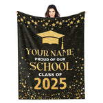 Personalized Graduation Stars Name Blankets - Graduation Gift