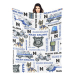 Personalized Watercolor Police Series Name Blanket - Gift for Kids