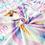 Personalized Cute Unicorn Girls Name Blanket - Gift for Kids