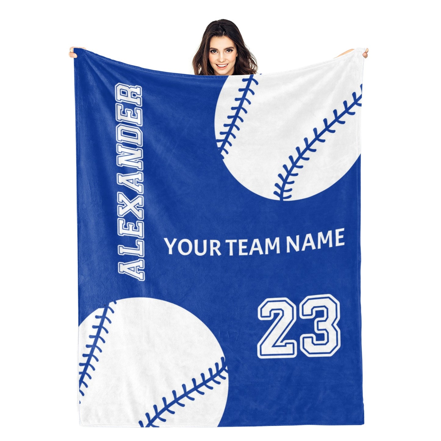 Personalized Ball Game Themed Name Blanket - Gift for Kids