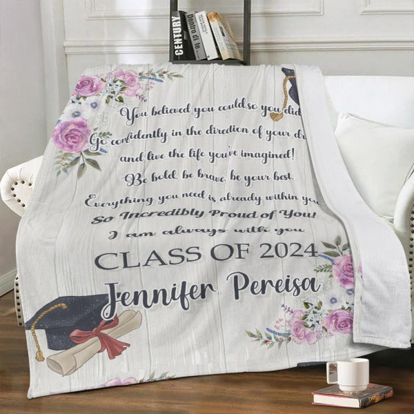 Customized Graduation Letter Blankets - Graduation Gifts