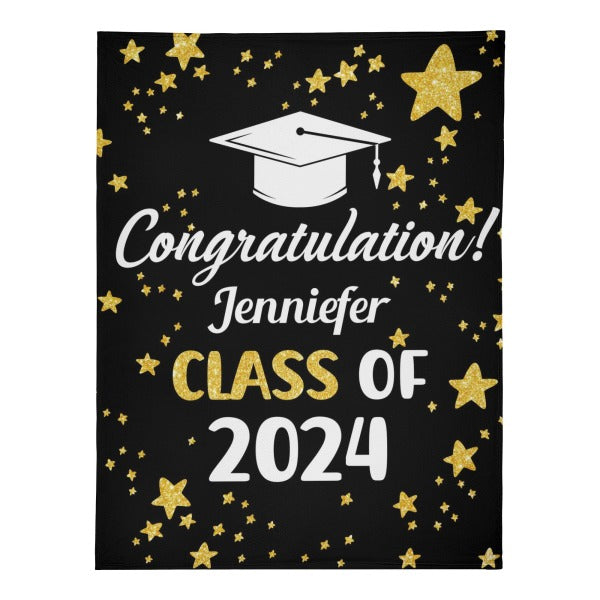 Personalized Custom Star Graduation Blankets - Graduation Gifts