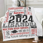 Personalized Custom Name Classic Graduation Blankets - Graduation Gifts