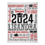 Personalized Custom Name Classic Graduation Blankets - Graduation Gifts