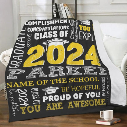 Personalized Name Classic Graduation Blankets - Graduation Gifts