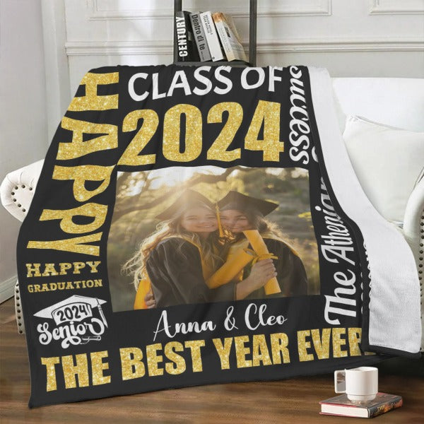 Personalized Graduation Blankets with Name - Graduation Gifts