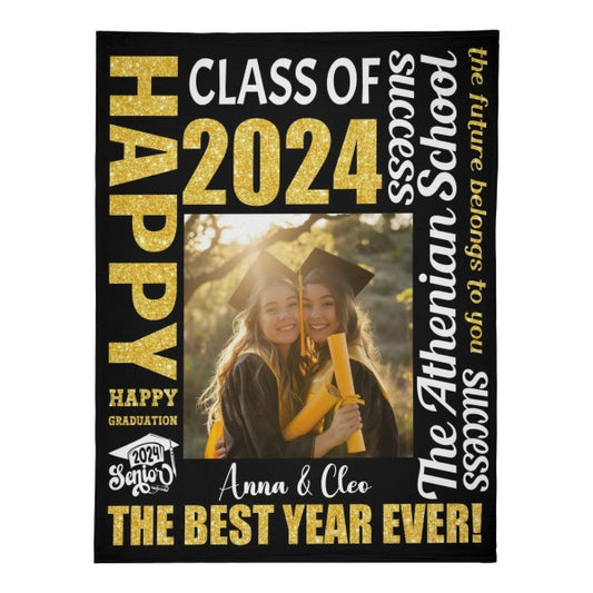 Personalized Graduation Blankets with Name - Graduation Gifts
