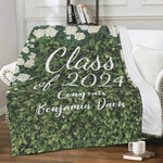 Personalized Name Graduation Floral Blankets - Graduation Gifts