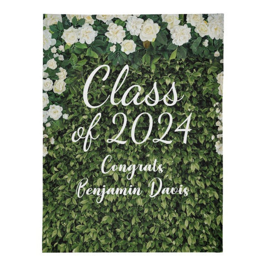 Personalized Name Graduation Floral Blankets - Graduation Gifts