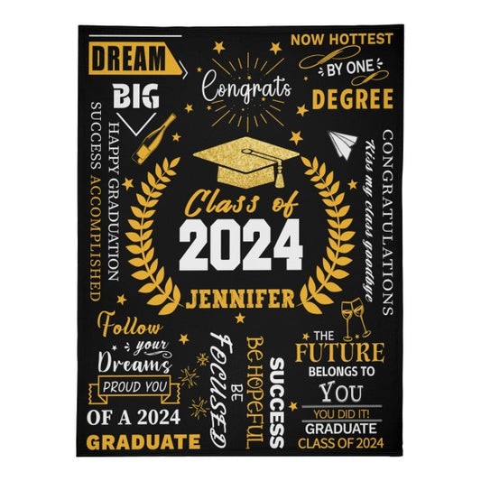 Personalized Graduation Blankets with Names - Graduation Gifts