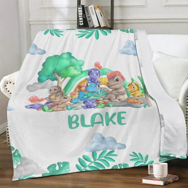 Personalized Cute Dinosaur Blankets - Gifts for Kid