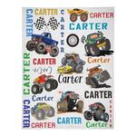 Personalized Monster Trucks Blanket - Gifts for Kid