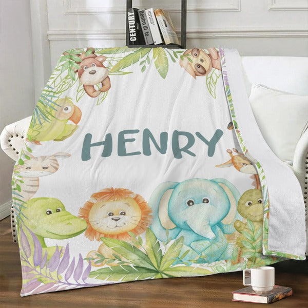 Personalized Wildlife Blankets - Gifts for Baby