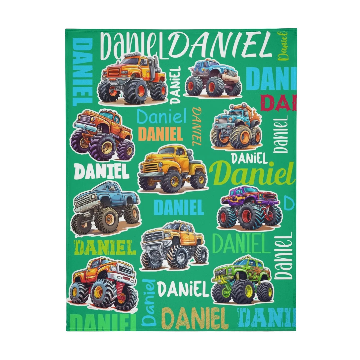 Personalized Cool Truck Blanket - Gift for Kids