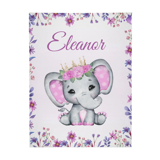Name Customized Elephant Name Blanket - Gift for Baby