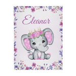 Name Customized Elephant Name Blanket - Gift for Baby