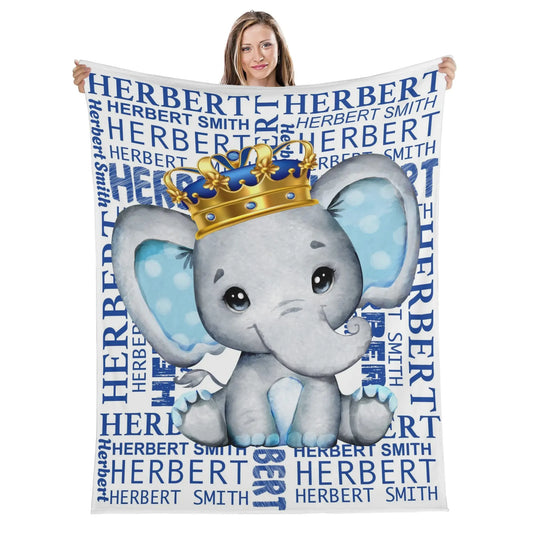 Personalized Cute Animal Baby Name Blanket - Gift for Baby