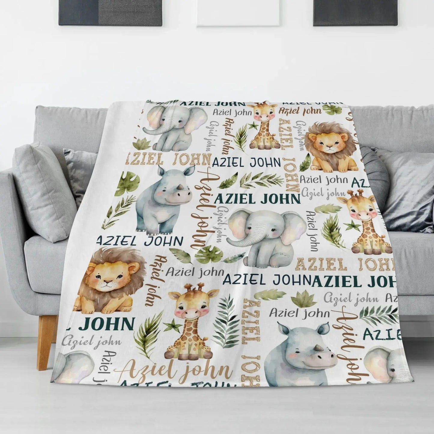 Personalized Forest Animal Blanket – Gift for Baby