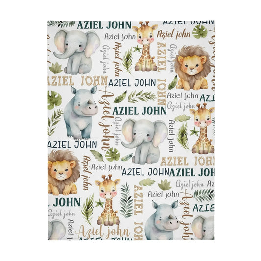 Personalized Forest Animal Blanket – Gift for Baby