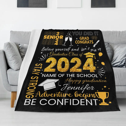 Personalized Graduation Party Decorative Gift Blankets - Graduation Gifts