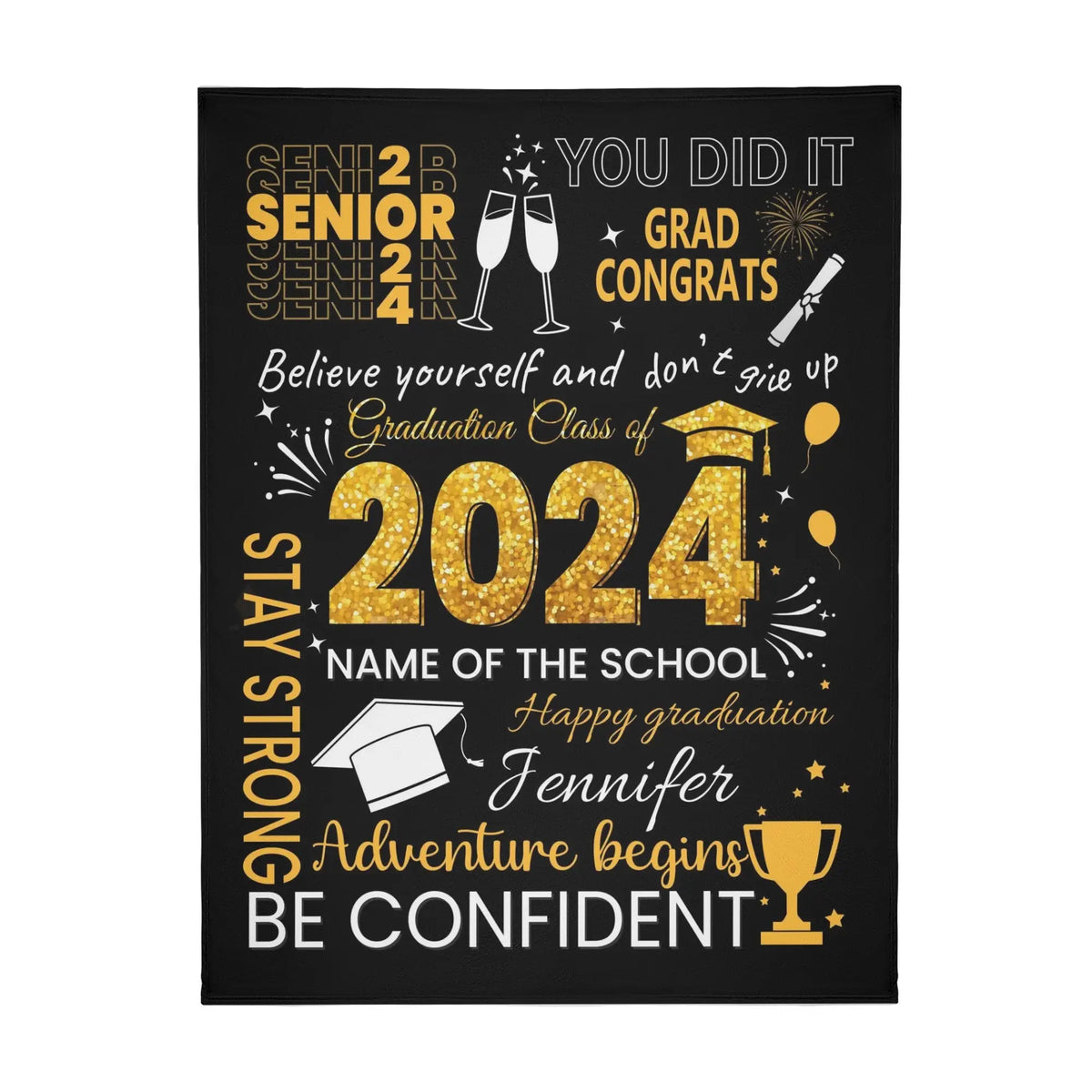 Personalized Graduation Party Decorative Gift Blankets - Graduation Gifts