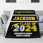 Personalized Name Custom Classic Graduation Blankets - Graduation Gifts