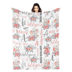 Personalized Cute Floral Elephant Blankets - Gifts for Baby