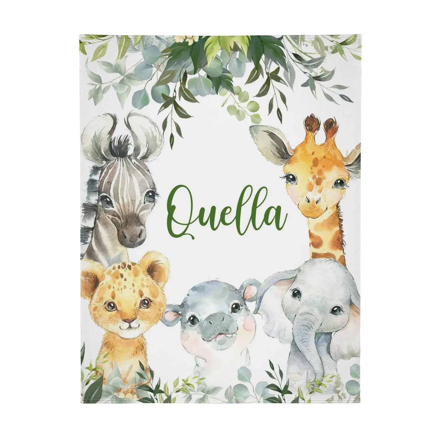 Personalized Safari Animal Party Blanket - Gift for Baby