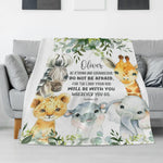 Personalized Bible Verse Forest Animals Baby Blanket - Gift for Baby