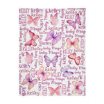 Personalized Watercolor Butterfly Baby Name Blanket - Gift for baby